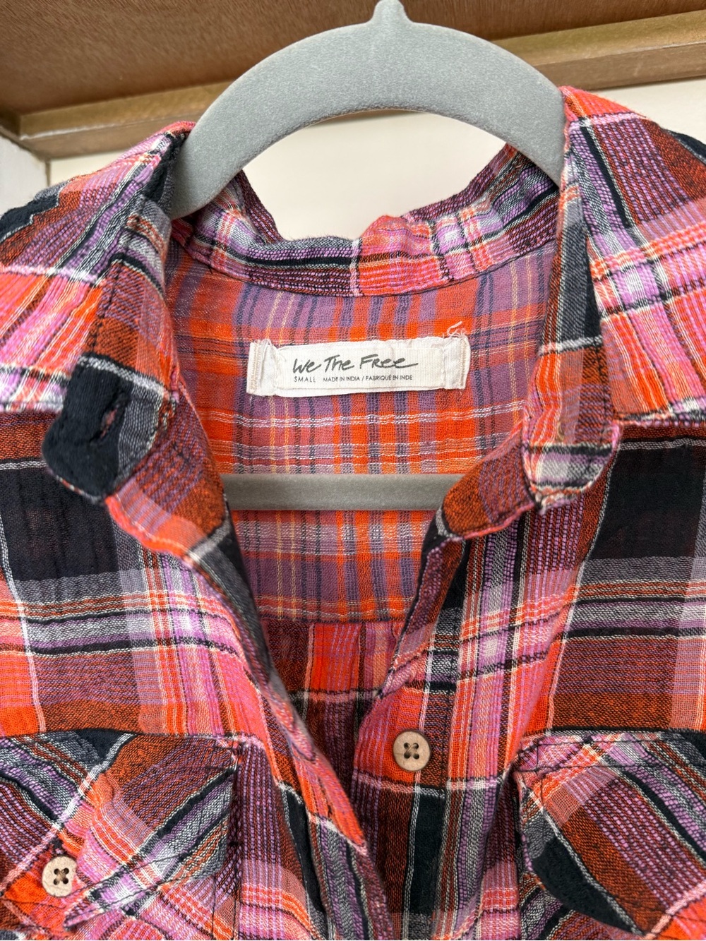 We The Free Plaid Tie Front Top - Picture 5 of 6